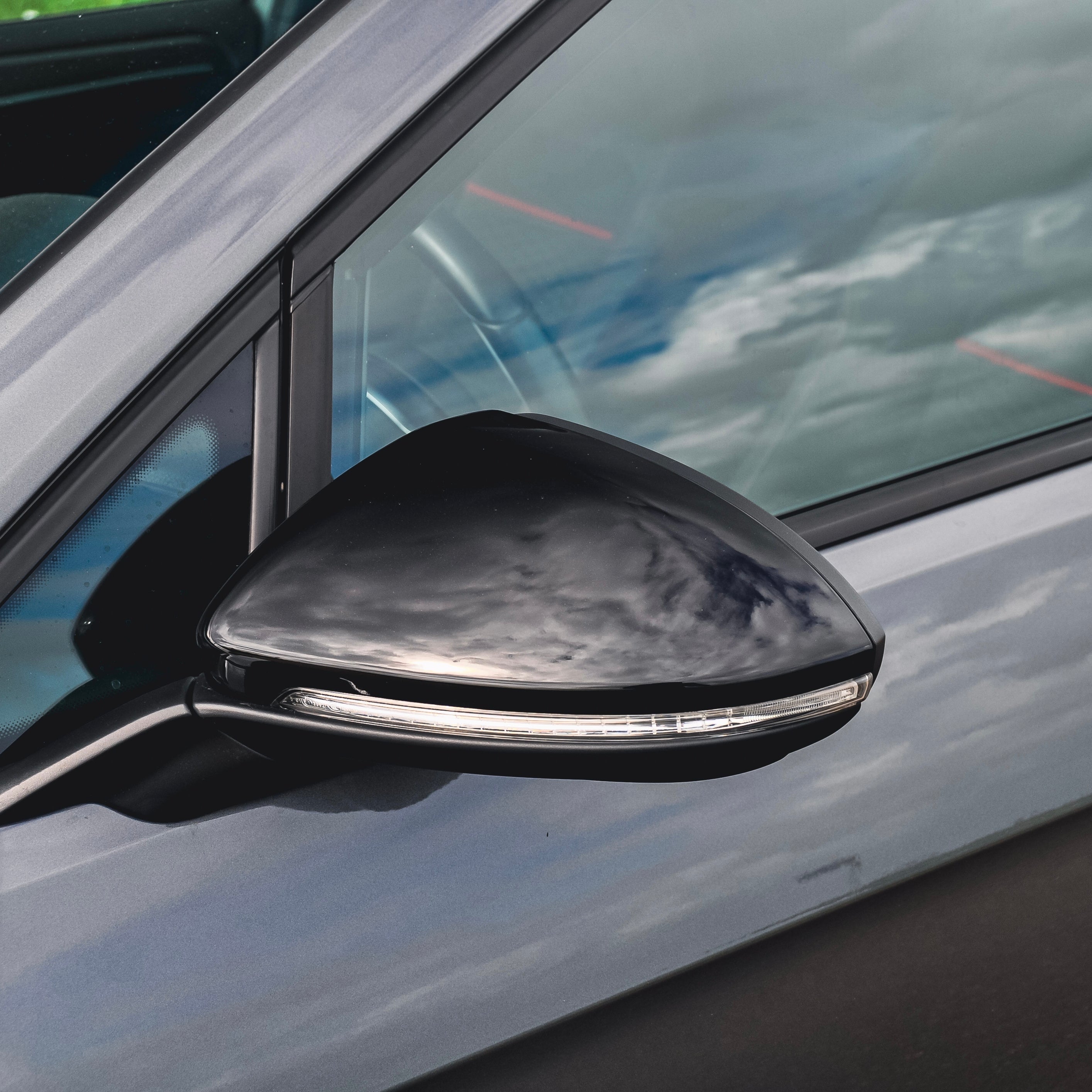Schwarz Spiegelkappen Außenspiegel für VW GOLF 7 VII Variant 7.5 5G GTI TSI  TDI