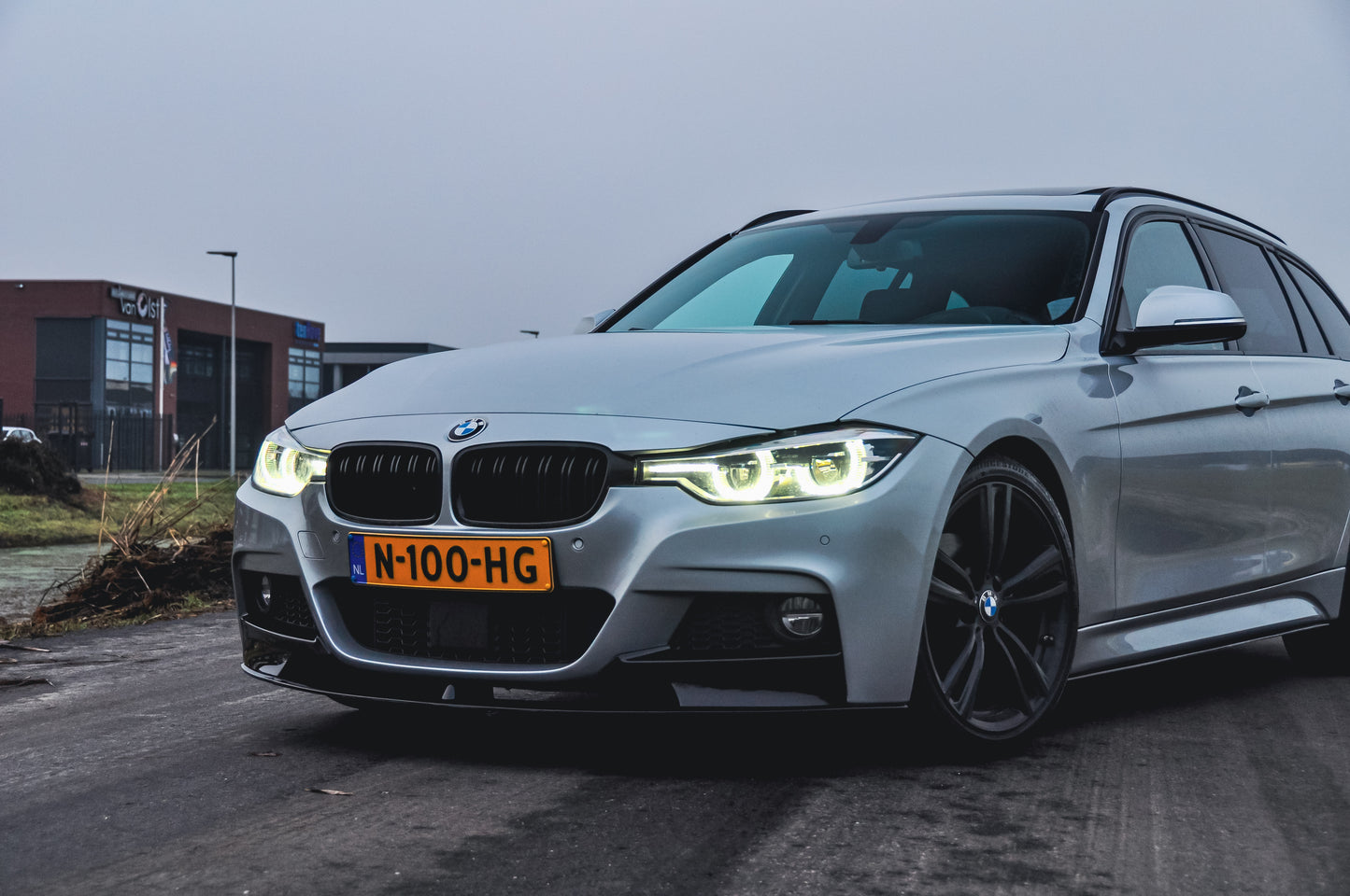 Front splitter hoogglans zwart BMW 3-serie F30/F31 M-Performance style