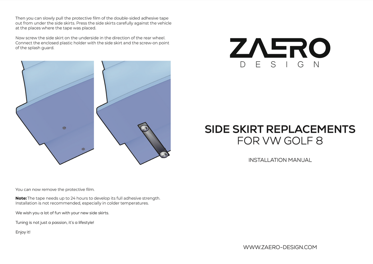 Side skirts VW Golf 8/8.5 - Zaero Design