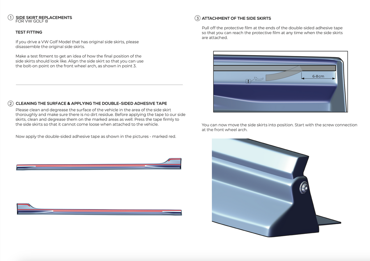 Side skirts VW Golf 8/8.5 - Zaero Design