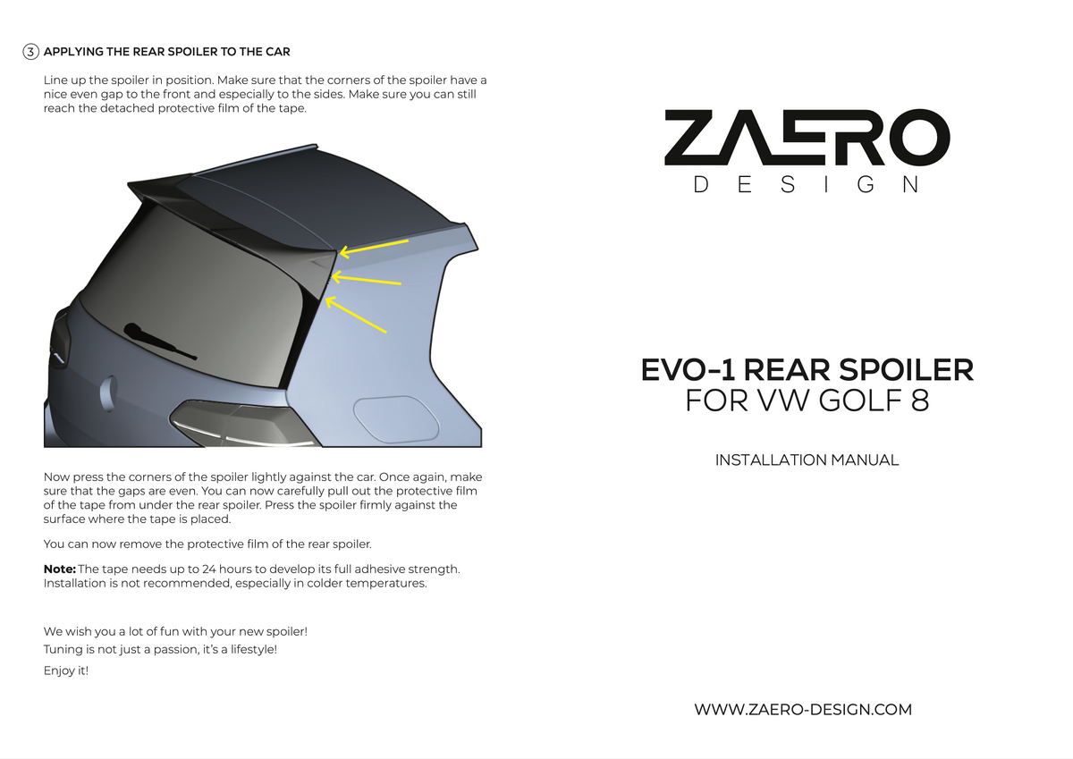Rear spoiler VW Golf 8/8.5 - Zaero Design