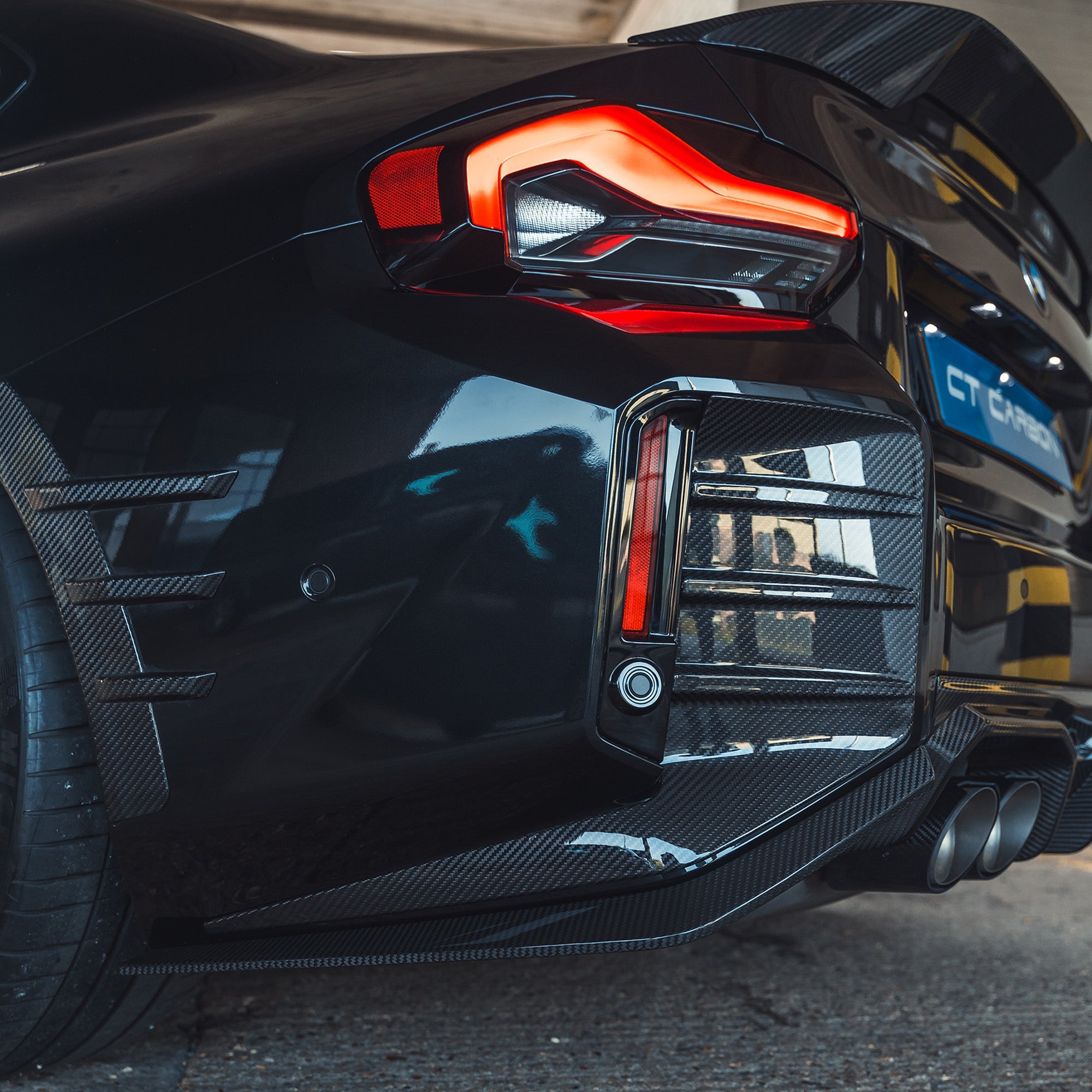 Achterbumper canards carbon fibre BMW G87 M2