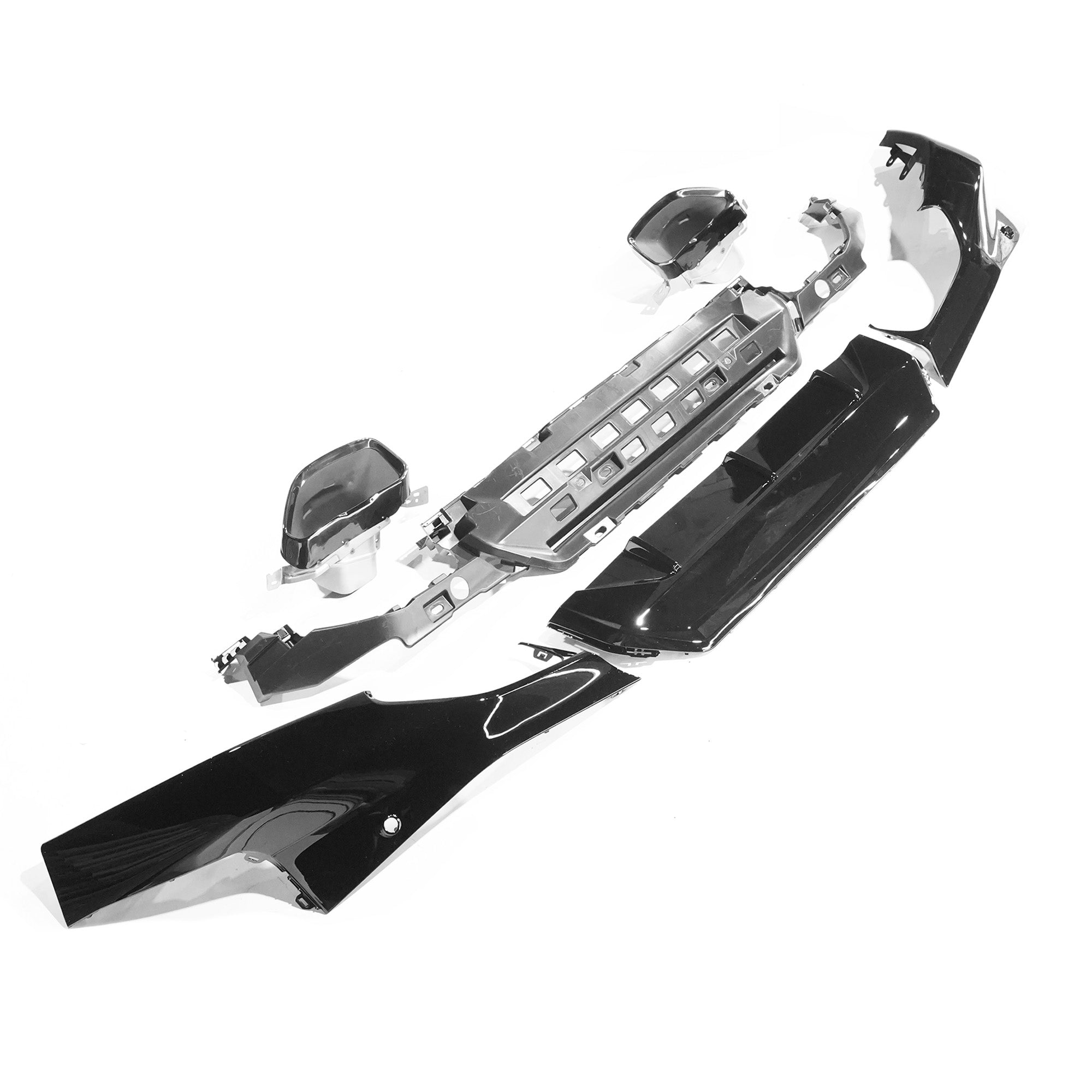 Diffuser + Eindtips BMW G42 2-Serie Hoogglans zwart - 240i style