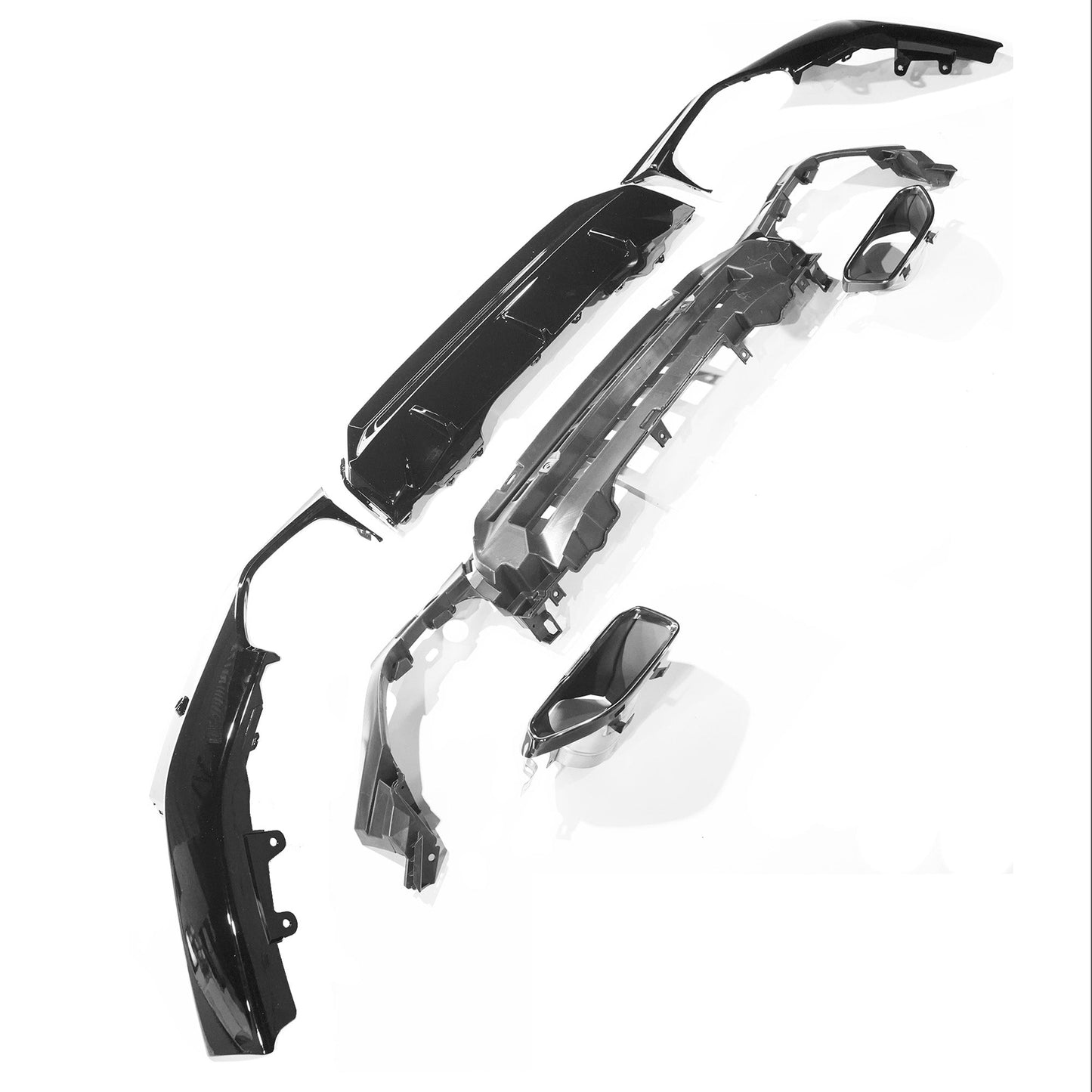 Diffuser + Eindtips BMW G42 2-Serie Hoogglans zwart - 240i style