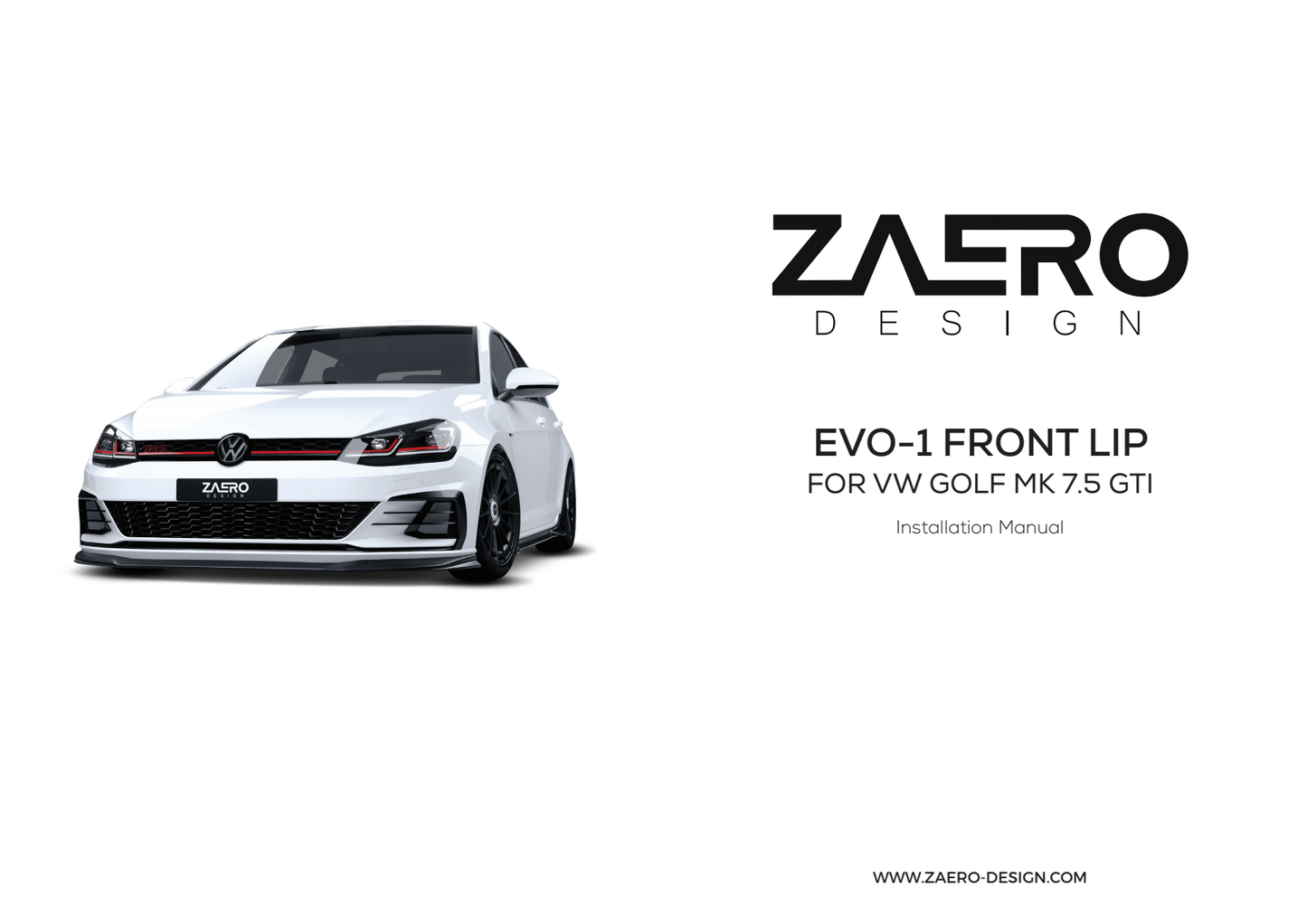 Front splitter VW Golf 7.5 GTI - Zaero Design (Facelift)