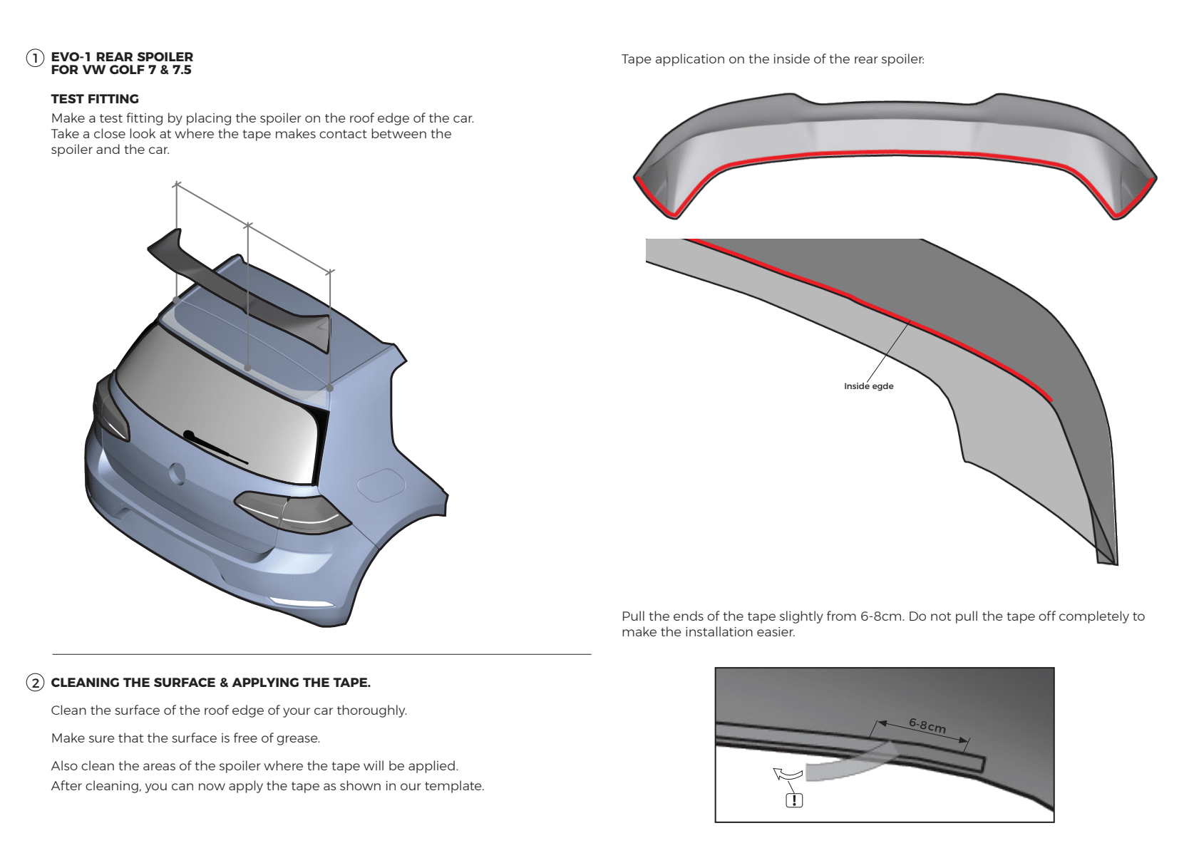 Rear spoiler VW Golf 7/7.5 - Zaero Design