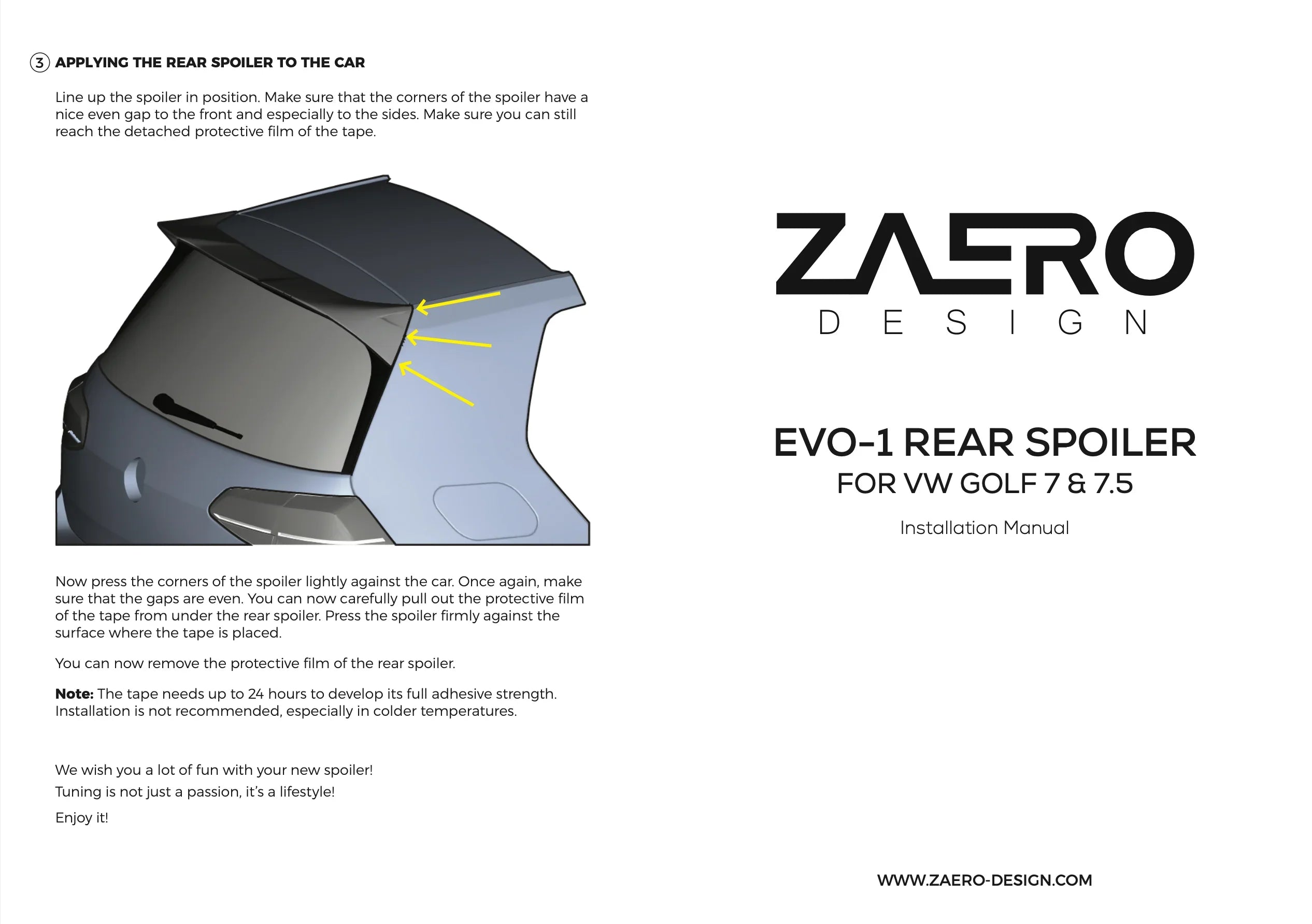 Rear spoiler V2 BMW 1-serie F20 | F21 - Zaero-Design