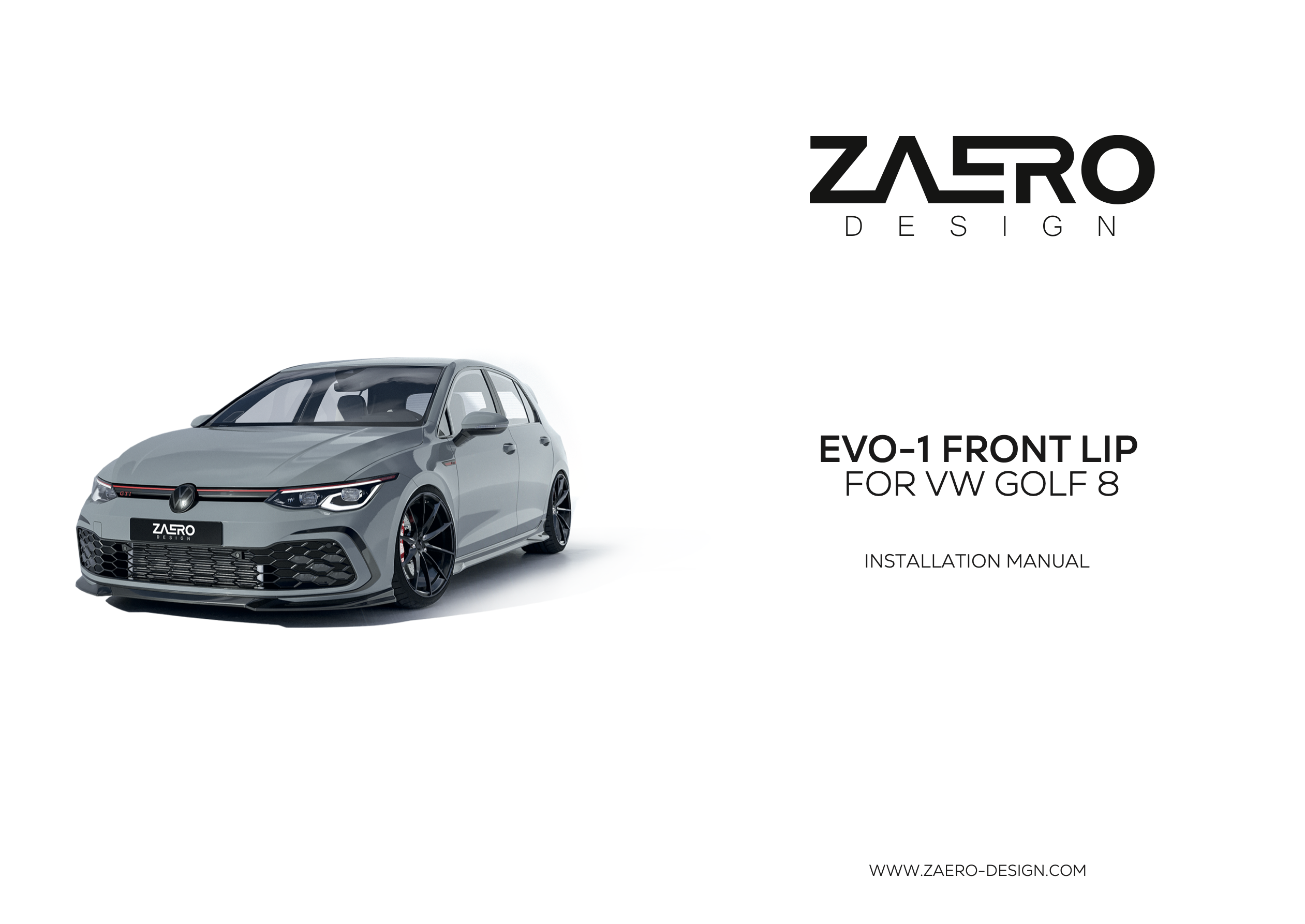 Front splitter VW Golf 8 - Zaero Design