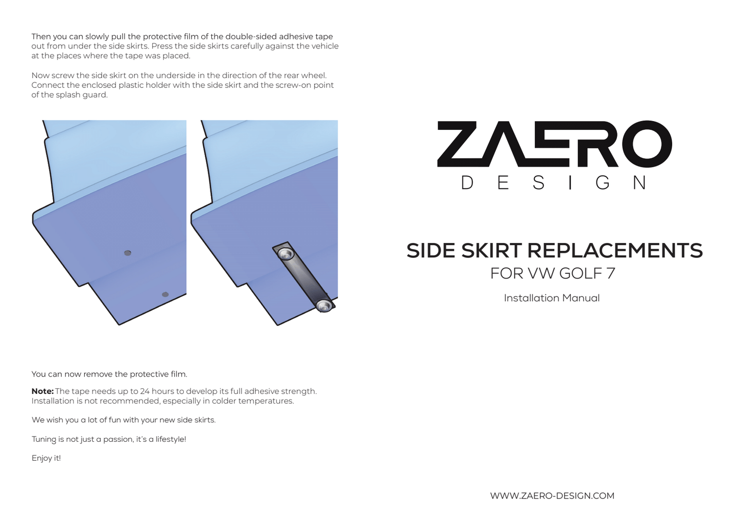 Side skirts VW Golf 7/7.5 - Zaero Design