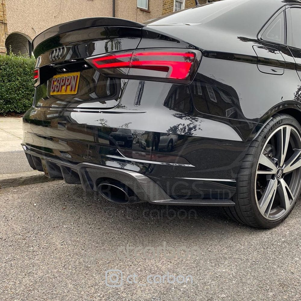 CT CARBON Diffuser AUDI RS3 8V SALOON REAR CARBON DIFFUSER WITH DTM LIGHT