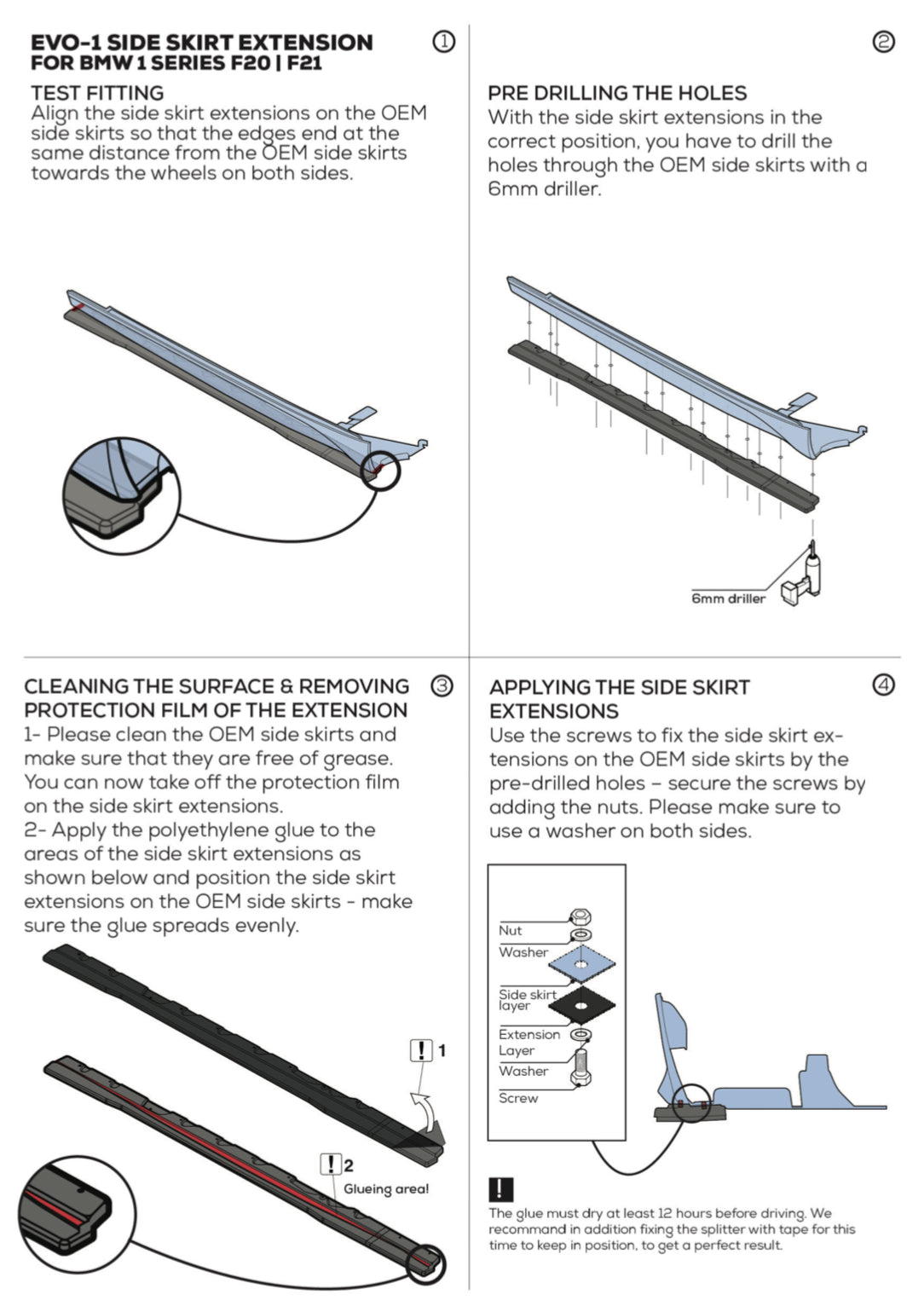 Side skirts BMW 1-serie F20 | F21 - Zaero Design