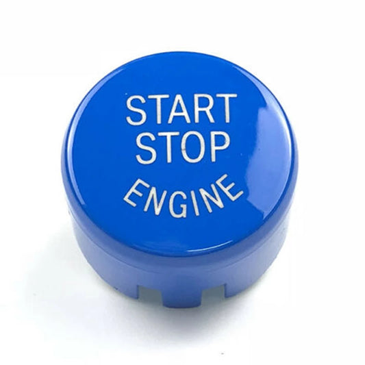 Blauwe start/stop button BMW